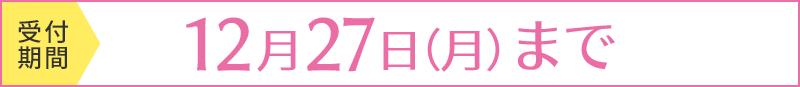 受付期間 12月27日（月）まで