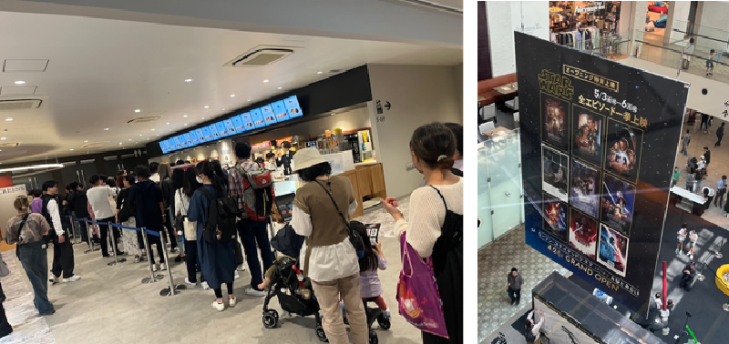 売店、上映予定ポスター