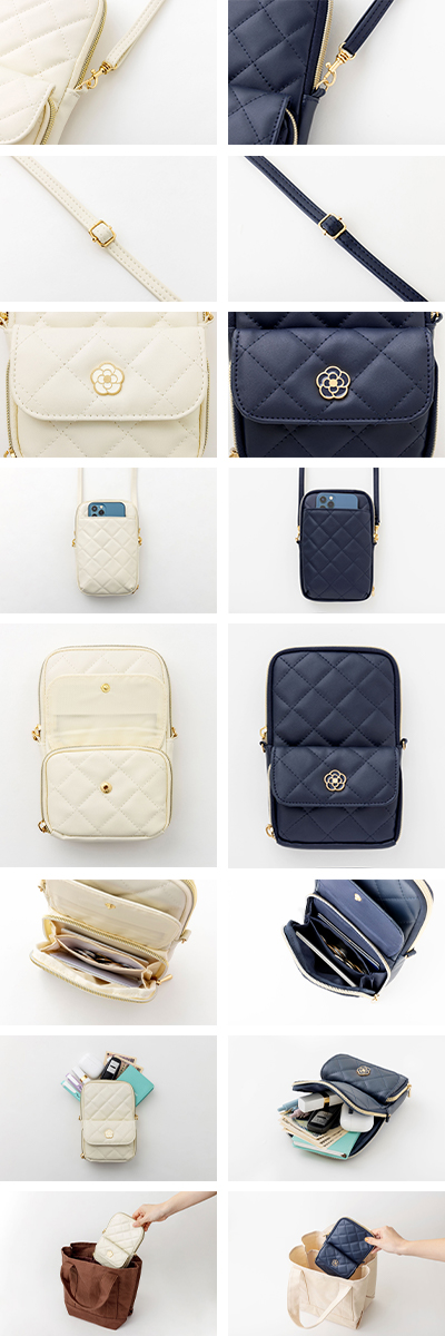 ｢CLATHAS スマホポーチBOOK IVORY/NAVY｣