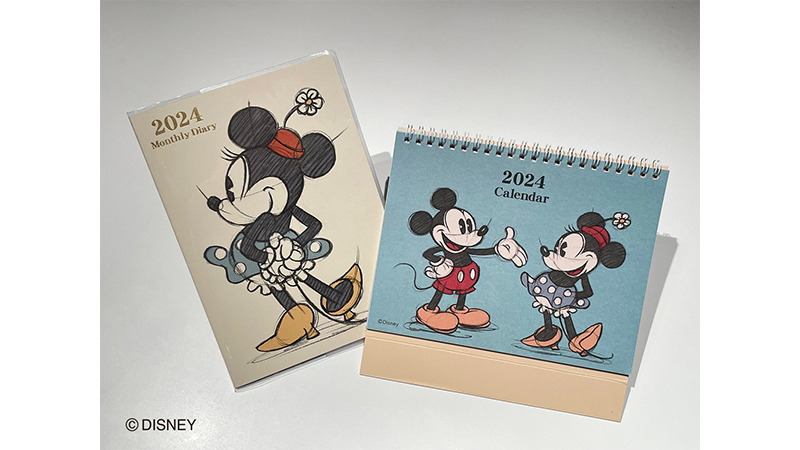2024年版　ミッキーマウス＆ミニーマウスデザイン　ダイアリー・卓上カレンダー