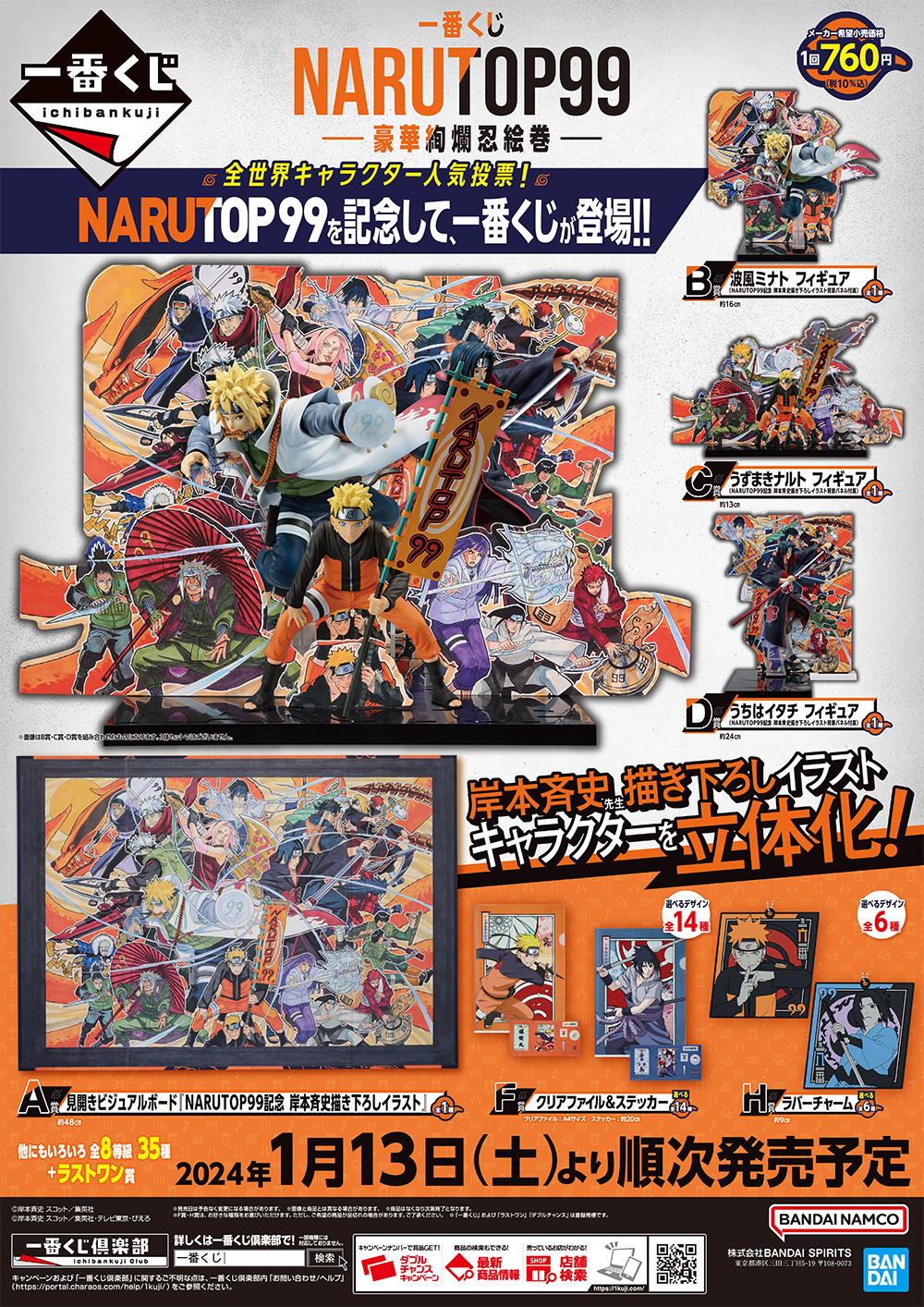 ナルト一番くじ NARUTOP99 A賞ビジュアルボード・D賞イタチフィギュア ...