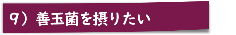 ９）善玉菌を摂りたい