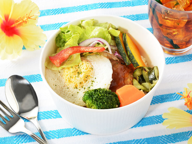 豆腐ハンバーグのロコモコ丼