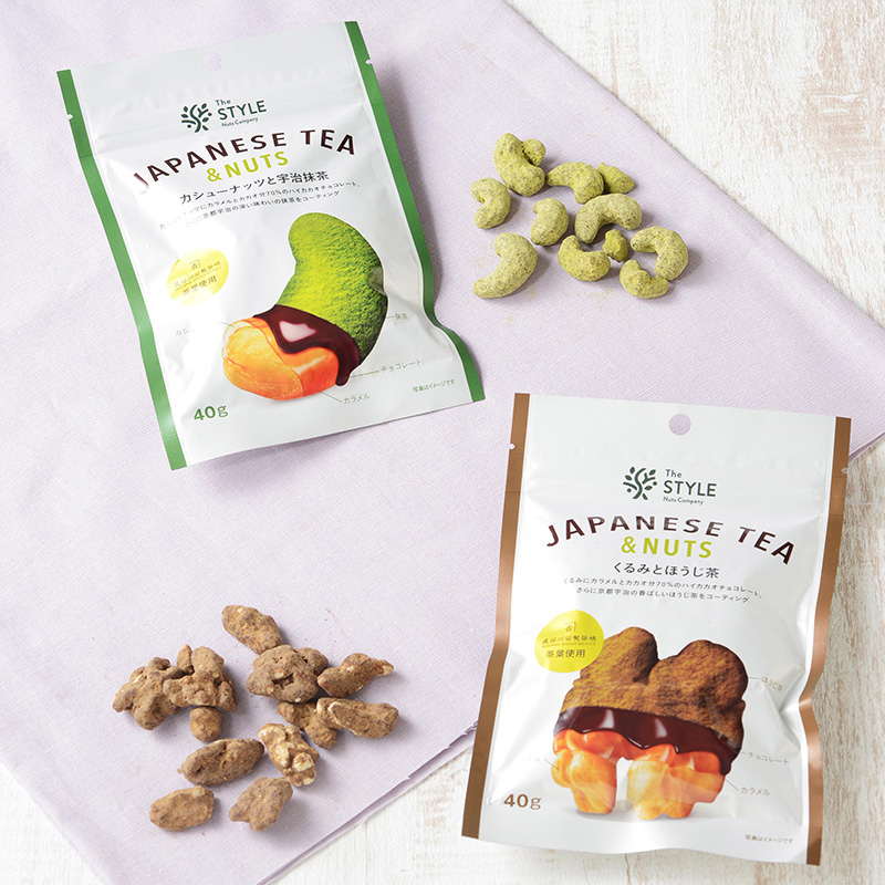 JAPANESE TEA&NUTS カシューナッツと宇治抹茶/くるみとほうじ茶