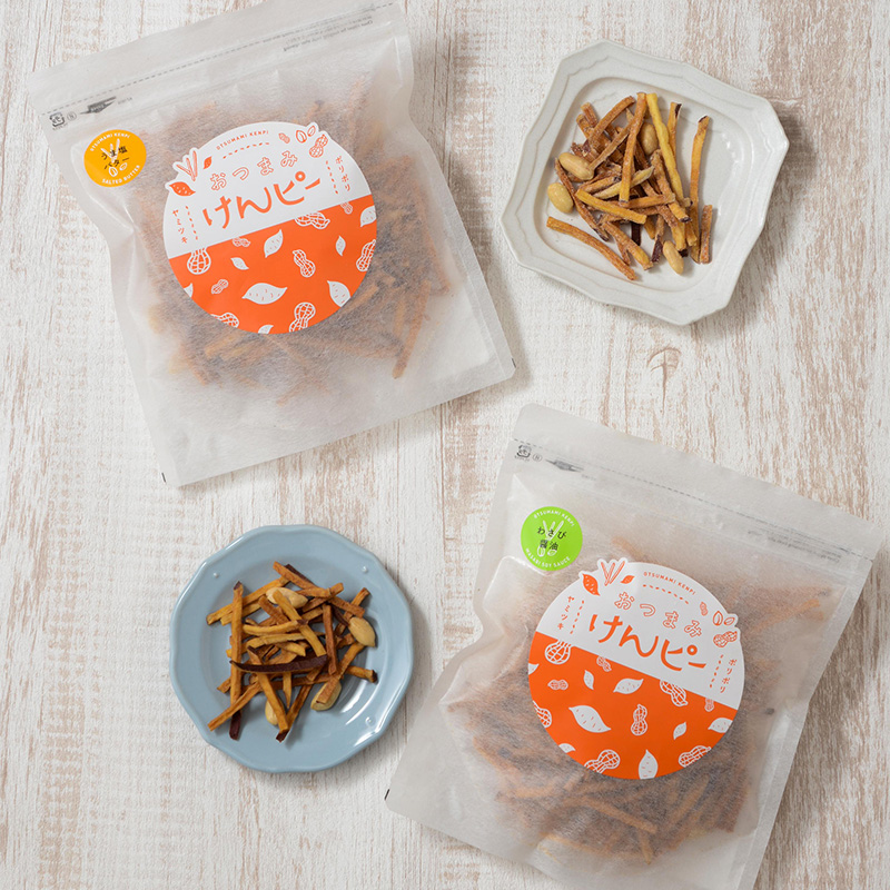 おつまみけんピー うま塩バター味　わさび醤油味