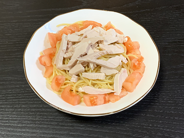 青じそチキンパスタ 完成