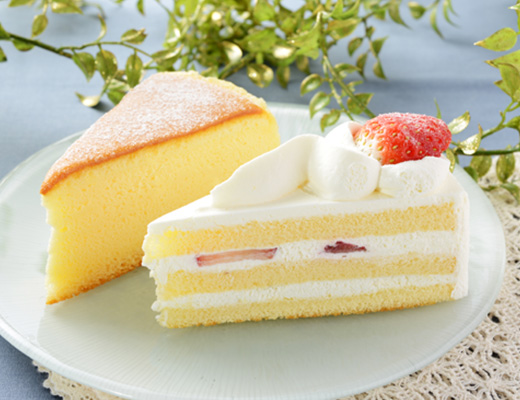 苺のショートケーキ＆スフレチーズケーキ