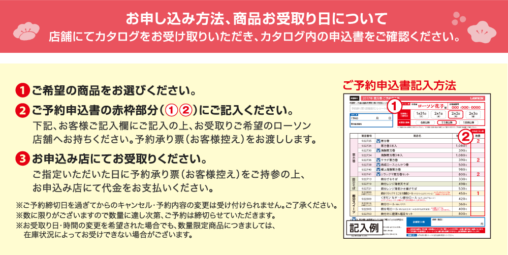 お申し込み方法、商品お受取り日について