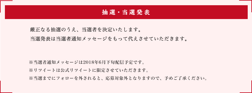 抽選・当選発表