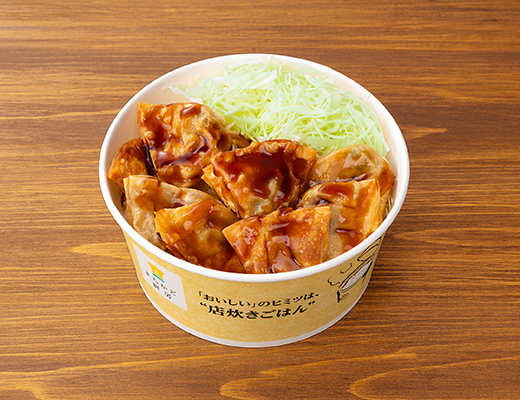 甘酢たれの揚げ餃子丼