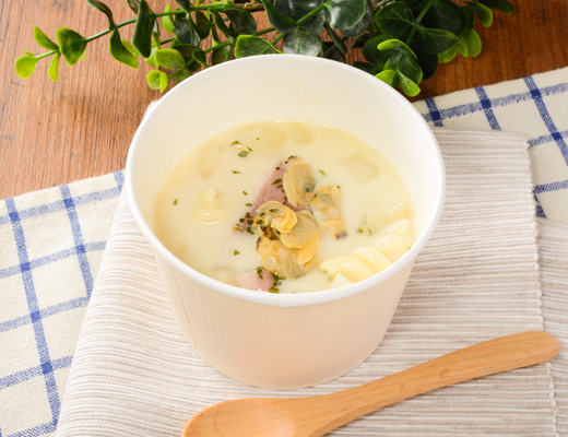 もっちりパスタ!クラムチャウダー