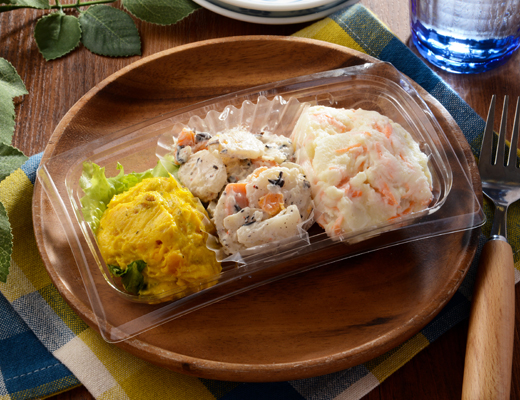 3色サラダ(ポテト・ひじきと根菜・かぼちゃ)