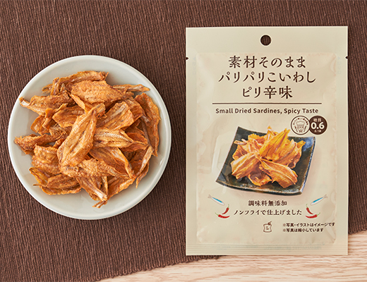 素材そのままパリパリこいわし　ピリ辛味　15g