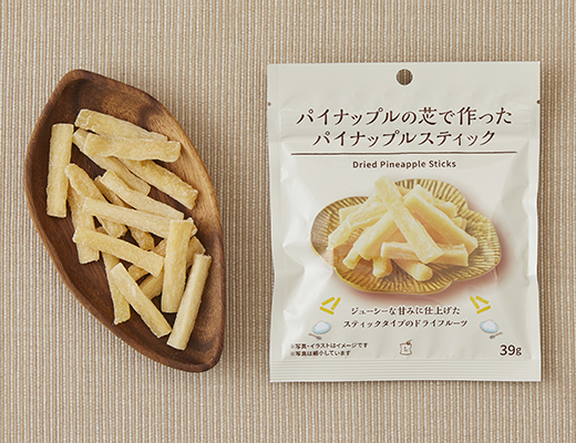 パイナップルの芯で作ったパイナップルスティック　39g