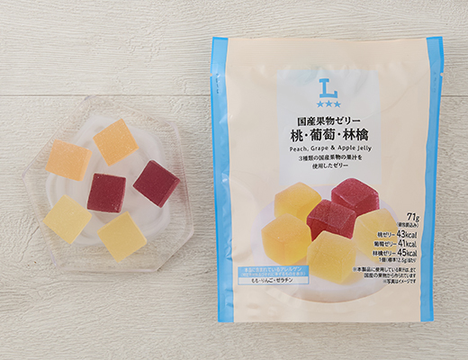 国産果物ゼリー　桃・葡萄・林檎