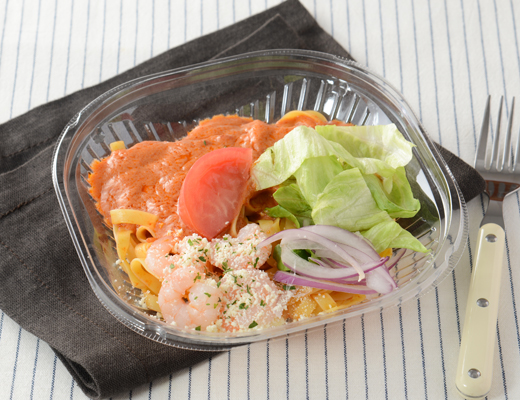 冷製生パスタ　海老とトマトクリーム