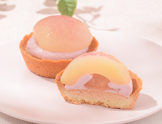 ごろっとした1/2個分桃のタルト