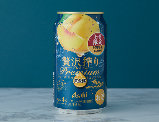 アサヒ　贅沢搾りプレミアム　黄金桃