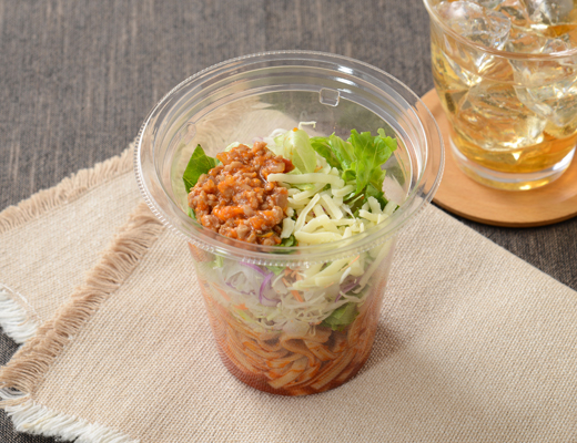 振っておいしいパスタサラダ　スパイシータコス風(もち麦パスタ使用)
