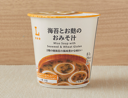 海苔とお麩のおみそ汁