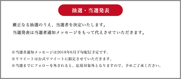 抽選・当選発表