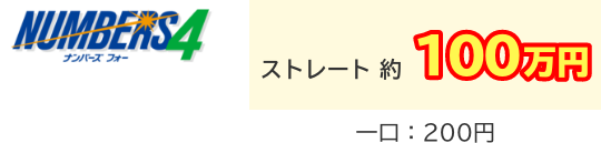 ストレート 約100万円 一口：200円