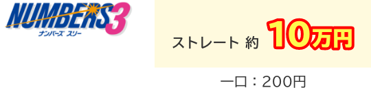 ストレート 約10万円 一口：200円