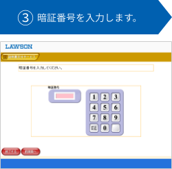 ③暗証番号を入力します。