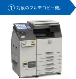 ①対象の新型コピー機。