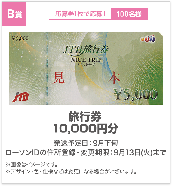 B賞旅行券 10,000円分
