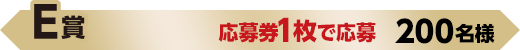 E賞 応募券1枚で応募 200名様