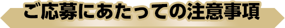 ご応募にあたっての注意事項