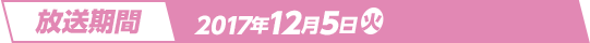 放送期間 2017年12月5日(火)