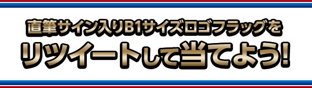 直筆サイン入りB1サイズロゴフラッグをリツイートして当てよう！