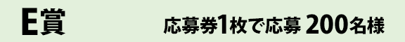 E賞 応募券1枚で応募 200名様