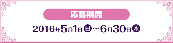 応募期間 2016年5月1日(日)〜6月30日(木)