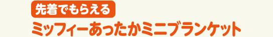 先着でもらえる　ミッフィーあったかミニブランケット