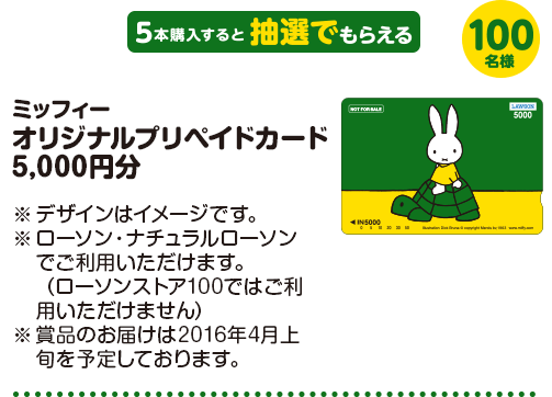 ミッフィー　オリジナルプリペイドカード　5,000円分