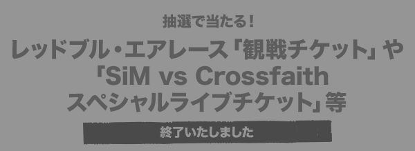 抽選で当たる！ レッドブル・エアレース「観戦チケット」や「SiM vs Crossfaithスペシャルライブチケット」等