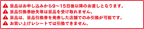 お買い上げレシートでは引換できません。