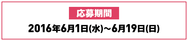 応募期間 2016年6月1日(水)~6月19日(日)