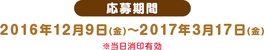 応募期間2016年12月9日(金)〜2017年3月17日(金)