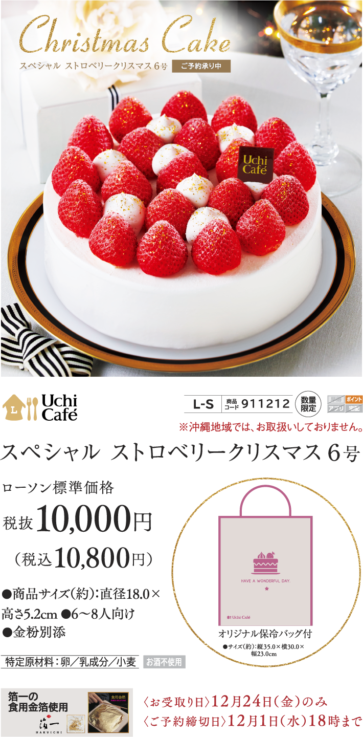 スペシャル ストロベリークリスマス 6号 本体価格 10,000円(税込10,800円)