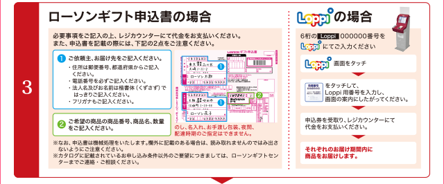 3 ローソンギフト申込書の場合