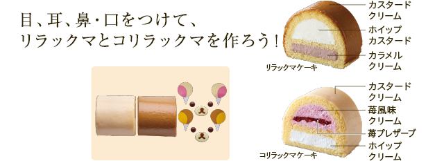 目、耳、鼻・口、ほっぺをつけて、まゆげはホワイトペンシルでくまモンの顔を作ります。