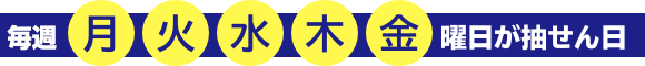 毎月 月・火・水・木・金曜日が抽選日