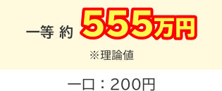 一等 約555万円 ※理論値 一口：200円